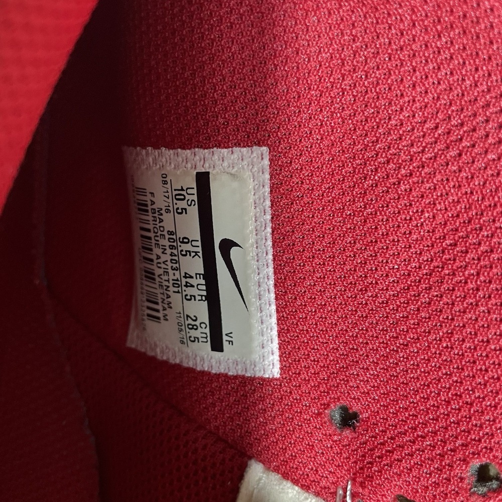 RARE Nike Air Force 1 AF1 07 LV8 Sail Bloodline Red 806403-101 Men's Shoes 10.5 - Picture 7 of 8